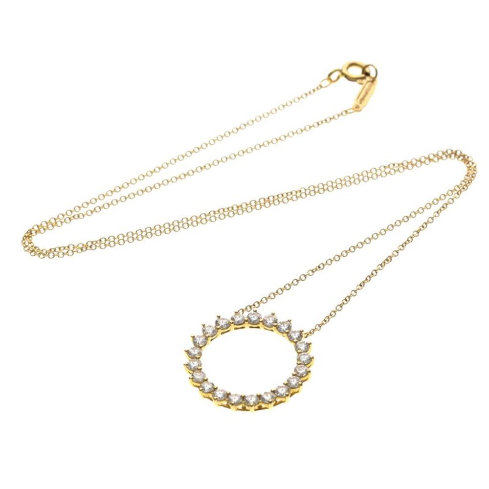 Tiffany & Co. Open Circle Pendant 18K Rose Gold With Diamonds Gold Pink_Gold
